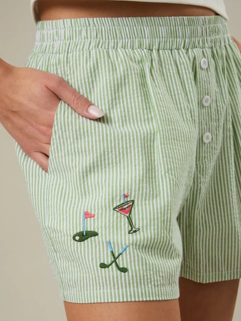 Sunday Edition Golf Embroidered Gingham Shorts Small NWT $48 100% Cotton Preppy